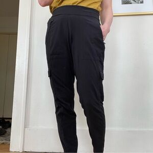 Athleta Black Cargo Track Joggers
